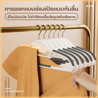 ไม้แขวนเสื้อ รุ่นพลาสติก กันลื่นไม่เสียรูป รับน้ำหนักได้ดี