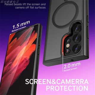 Case S24ultra เคสผิวด้าน เคส แม่เหล็ก ชาร์จได้ สำหรับ SAMSUNG S25Fe S21 S22 S23 S24 S25 Ultra plus S23FE เคสมือถือ 006