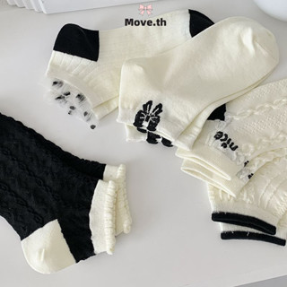 ส่งเร็วจากไทย🚚ฤดูร้อนถุงเท้าบางผู้หญิงถุงเท้าลูกไม้สีขาวสไตล…