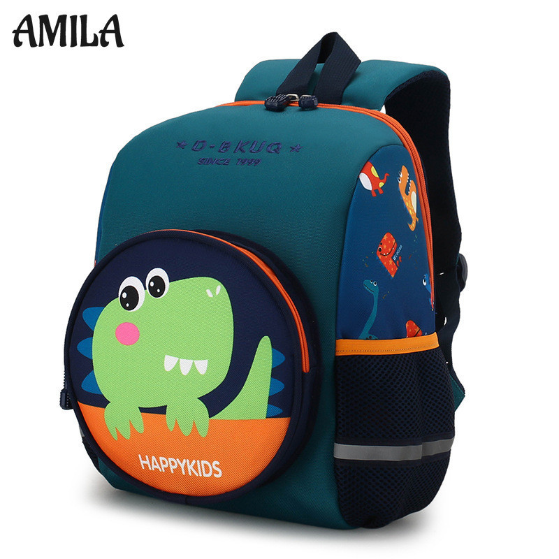 Amila กระเป ๋ านักเรียนการ ์ ตูนไดโนเสาร ์ น ่ ารักกระเป ๋ าเป ้ สะพายหลังเด ็ กนักเรียน