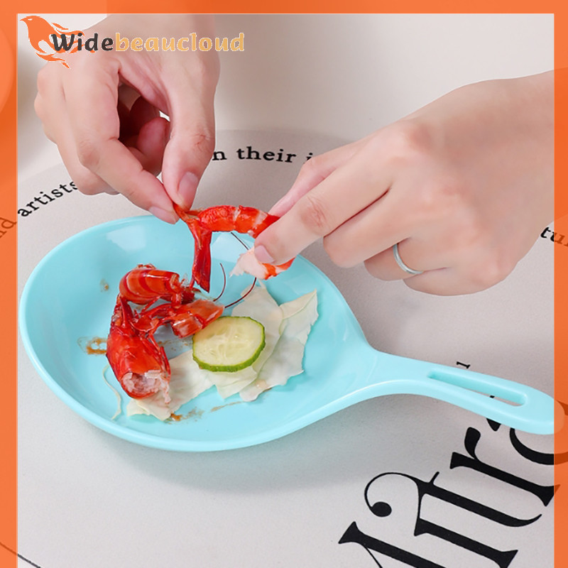 Widebeaucloud เกาหลีมือถือจานแฟชั ่ นสีขาวพร ้ อมที ่ จับขนาดใหญ ่ ช ้ อนถาดทอดไก ่ ทอดจานขนมผลไม ้ ขนมเค ้ กจานใหม ่ Nice