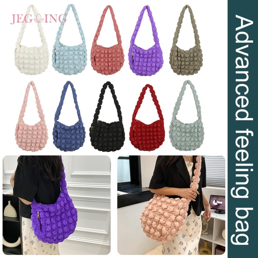 Women Cloud Bag Casual Quilted Nylon Pleated Fashion Crossbody Bag Female Clutch [Jegoing.th ]