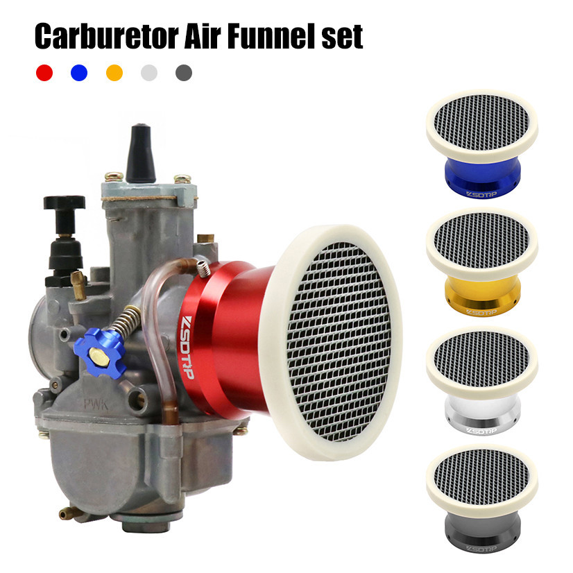 Motorcycle Modified Carburetor Air Filter Cup Horn Cup With Mesh Net 55mm Fit On PWK 32mm 34mm Carbu
