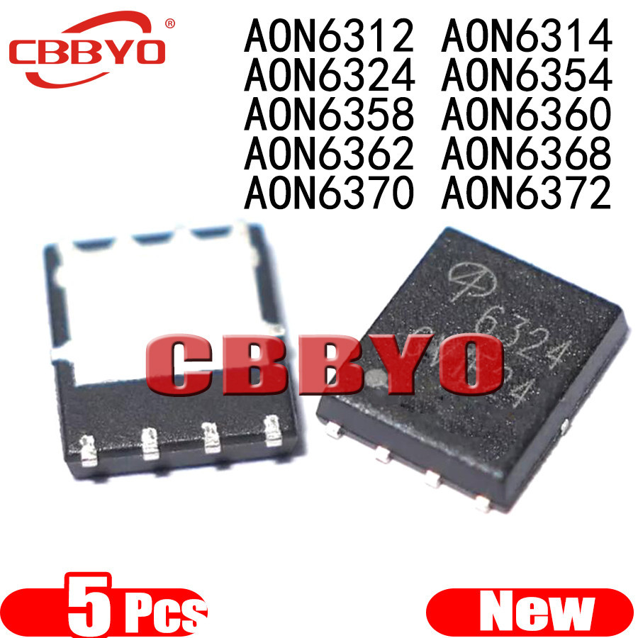 ((5ชิ้น) ใหม่เอี่ยมaon6312 AON6314 AON6324 ATO6354 ON6358 ON6360 ON6362 ATO6368 ON6370 YON6372 QFN-8