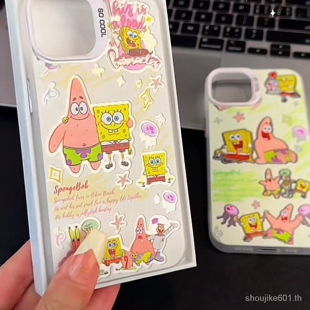 Spongebob SquarePants Pie Star เหมาะสําหรับ IPhone 15 11 12 14 13 Pro Max 7Plus XR X 15 7 8Plus XS Max เคสโทรศัพท์ EZJ0