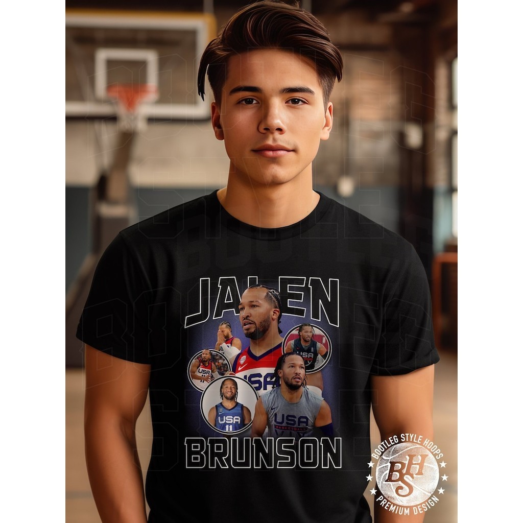Jalen Brunson เสื้อ 90s Bootleg Vintage บาสเกตบอล Tee สำหรับผู้ชายผู้หญิงบาสเกตบอลพัดลมของขวัญสำหรับ
