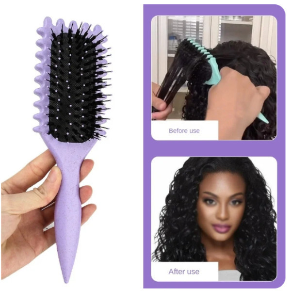 Bounce Curl กําหนดแปรงจัดแต ่ งทรงผม Detangling แปรงผม Tangled ผมหวี Shaping Defining Curls ตัดผมจัดแต ่ งทรงผมเครื ่ องมือ