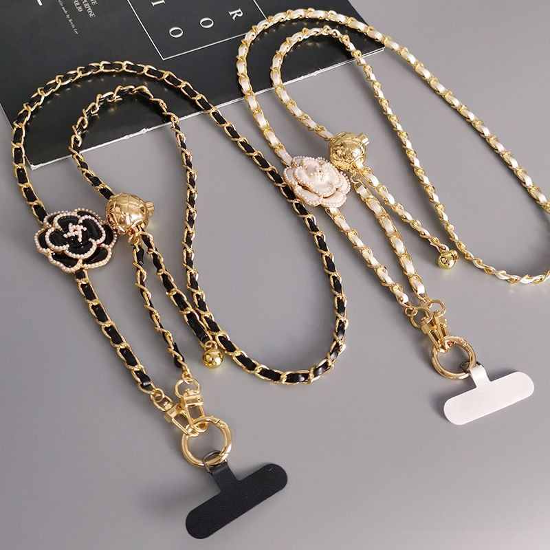 [พีดีเอ็ม] สูง-จบ ปรับโทรศัพท์มือถือเชือกเส้นเล็กยาวโลหะ ค โรสบอดี โซ่หดสายคล้องคอดอกไม้หนังบัตรโซ่กระเป๋าโซ่สากลหญิง
