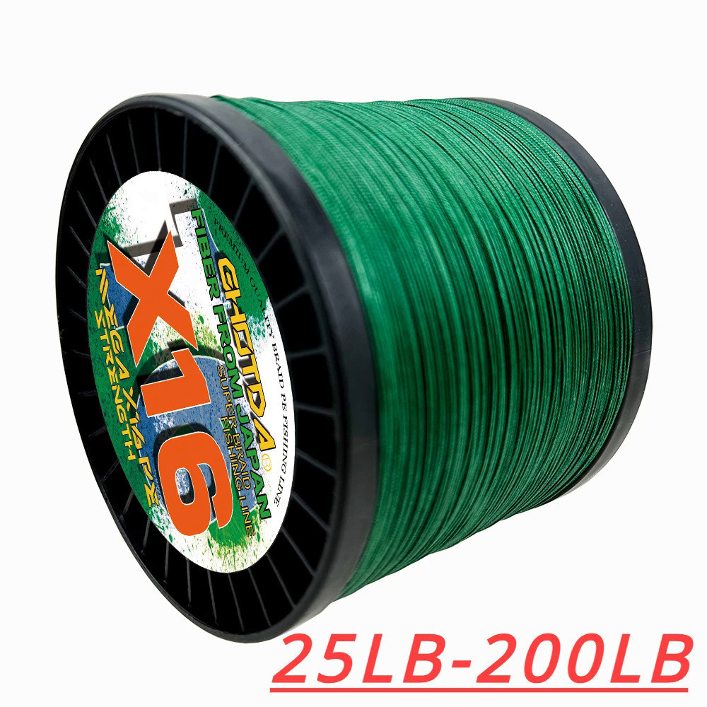 Ghotda ความแข ็ งแรงสูง 25LB-200LB 16 ด ้ ายถักสายตกปลา Antibite Multifilament PE สําหรับทะเลปลาใหญ ่ 1000m-100m สายตกปลา