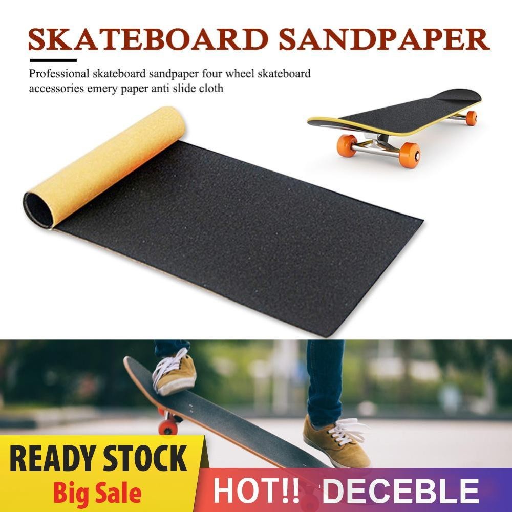 กระดาษทรายสเก ็ ตบอร ์ ดสีดําทนทาน Non-Slip Skate Board Decks Grip Tape [Deceble.th ]