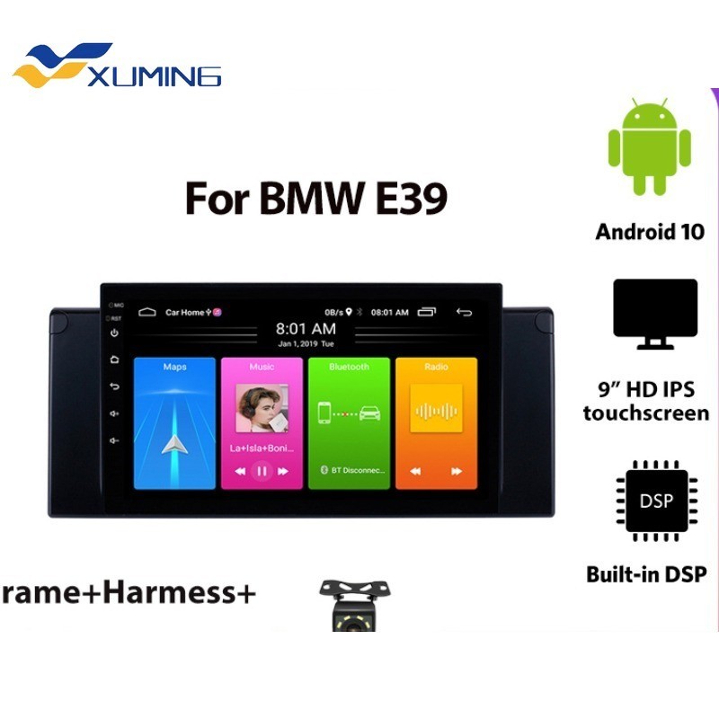 2g Ram 32G Rom Android 12.0 รถวิทยุ 10 นิ ้ วหน ้ าจอสัมผัสเครื ่ องเล ่ นมัลติมีเดียสําหรับ BMW E39 นําทาง GPS 2 din