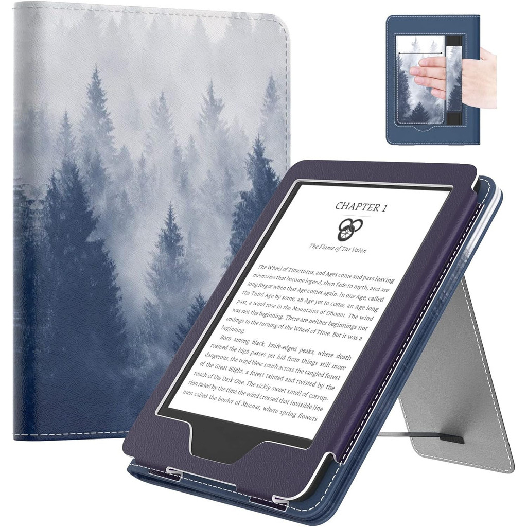 Moko Case for 6" Kindle (รุ่นที่ 11, 2024/2022 Release)/ Kindle (10th Gen,2019)/ Kindle (8th Gen, 2016) ฝาหลังแข็งหนัง PU น้ําหนักเบาพร้อม Auto Wake/Sleep