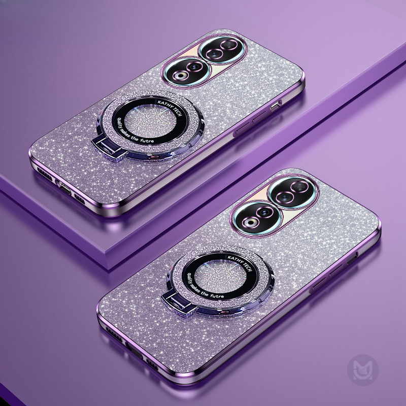 ปลอกสําหรับ Honor 200 100 90 80 70 Pro 90Lite 200Lite Luxury Gradient Glitter ชุบขาตั้งแม่เหล็กซิลิโคนกรณีปกหลัง