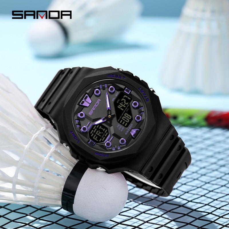 Sanda หน ้ าปัดขนาดใหญ ่ มัลติฟังก ์ ชั ่ นอินเทรนด ์ Urban กีฬากันน ้ ํากลางแจ ้ งนาฬิกาผู ้ ชาย SD6200