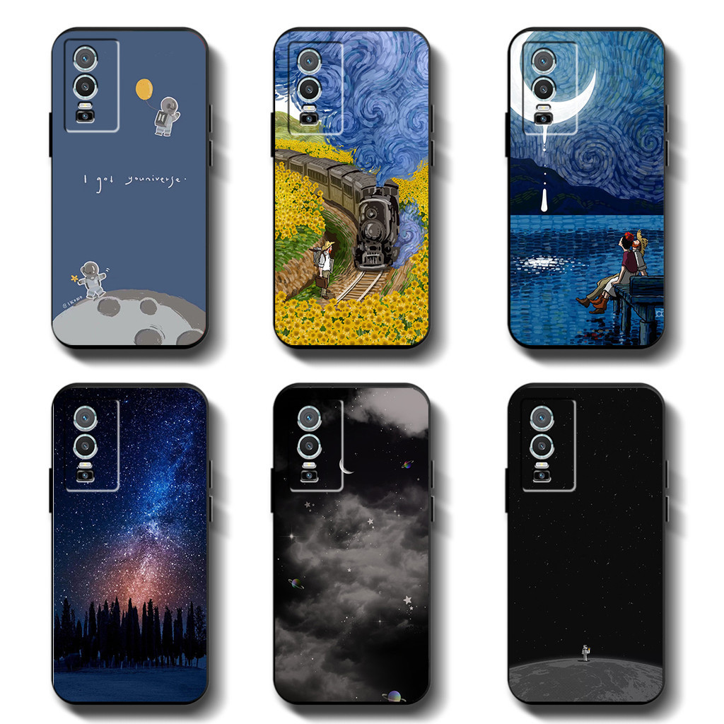 สีดํานุ ่ มสําหรับ VIVO Y76 Y76s 5g Anticrack Casing คุณภาพสูง TPU ฝาครอบป ้ องกันซิลิโคนยางโทรศัพท ์ กรณี