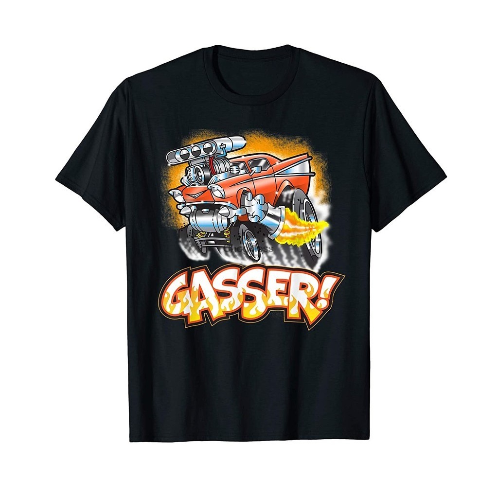 Hot Rod Gasser 57 Drag Racing Street Blown Car เสื้อยืด