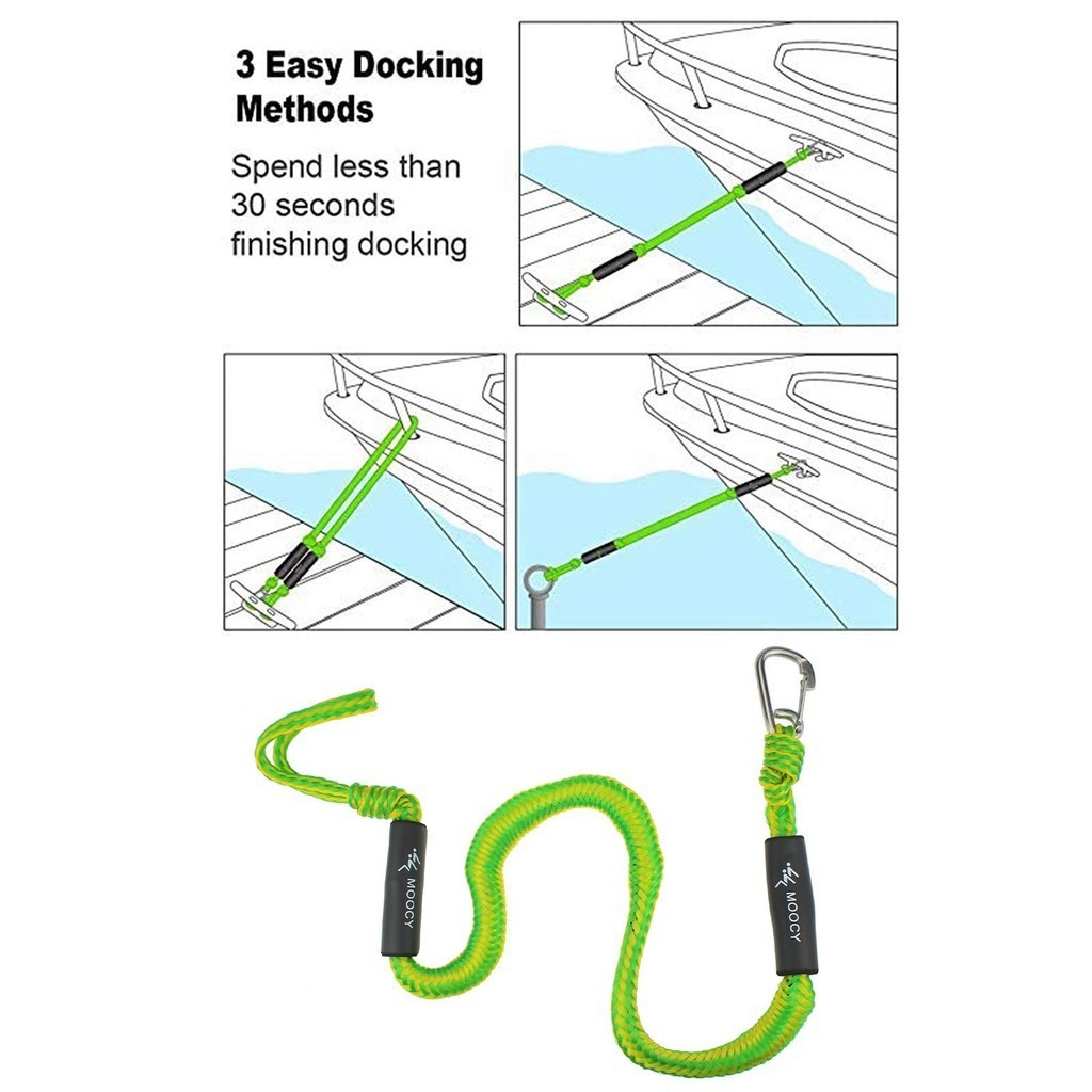 [ Cuticate12 ] เรือ Bungee Dock Line 4ft พร ้ อมเชือกเรือห ่ วงสําหรับเชื ่ อมต ่ อเรือ Ties to Dock Bungee Dock Line เรือ Dock เชือกสําหรับ Dinghy