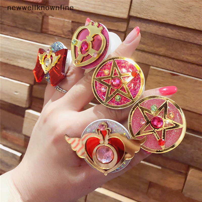 Newwellknownfine Universal Sailor Moon โทรศัพท ์ ยืดการ ์ ตูนแหวนนิ ้ วมือผู ้ ถือซ ็ อกเก ็ ต COD