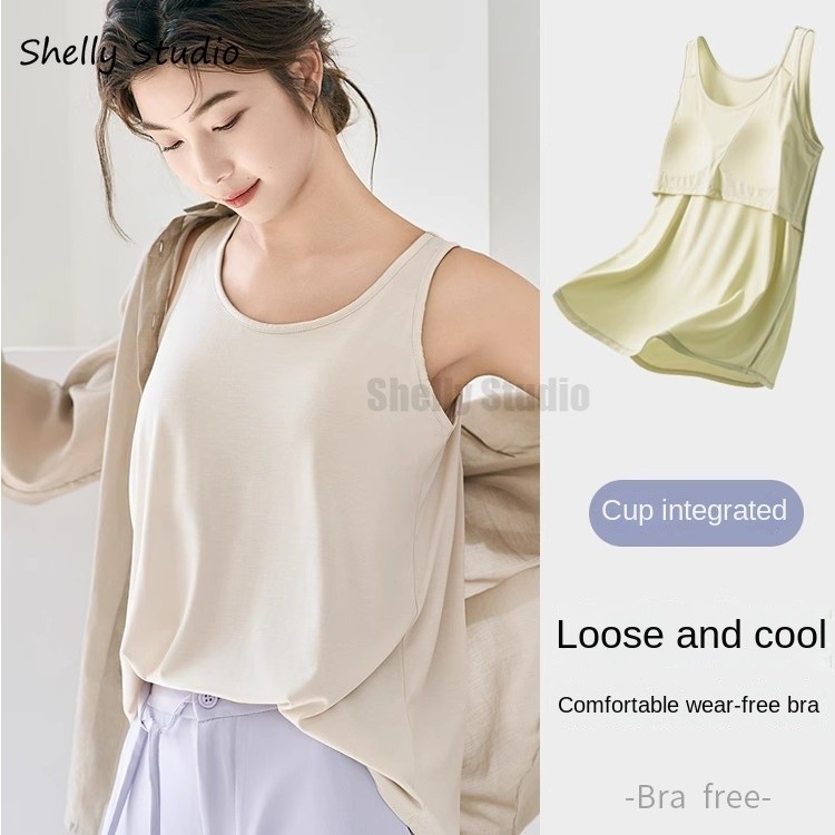 ผู้หญิง ชุดชั้นใน สูงสุด สไตล์ใหม่รอบคอเสื้อกั๊กผ้าฝ้ายสีทึบสบายๆสั้นด้านบน