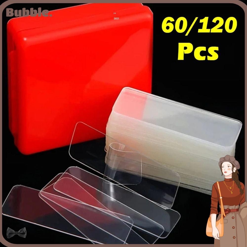 Bubble 60 ชิ้น/120 ชิ้นกาวสองหน้า, Non-markin สติ๊กเกอร์ติดผนังแบบใช้ซ้ําได้, เทปกาวกันน้ําแบบใสแบบถอดได้