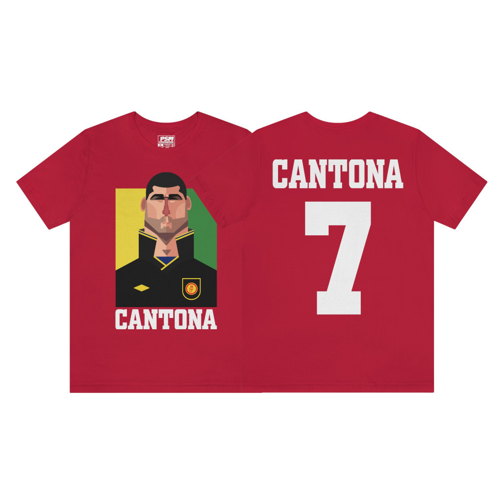 PSM เสื้อยืดลายนักฟุตบอล Eric Cantona รุ่น กังฟูคิก เสื้อยืดคอตตอน s-5xl