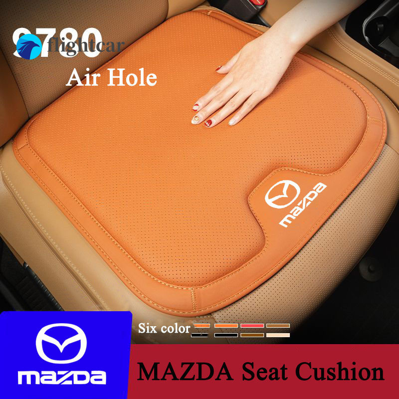 (FT) เบาะรองนั่งรถยนต์ Napa หนังคนขับที่นั่งด้านหน้า Protector ฝาครอบเบาะหลังระบายอากาศสําหรับ Mazda