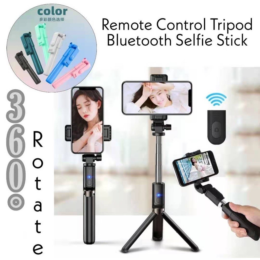 Psb_360° หมุน3ใน1บลูทูธ เซลฟี่ ติด โมโนพอด ขาตั้งกล้องการควบคุมระยะไกลชัตเตอร์ที่ถอดออกได้ขยายผู้ถือมือถือ