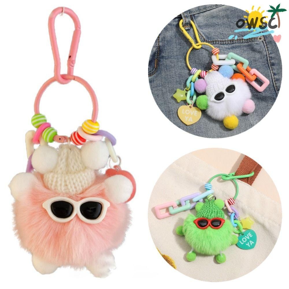 Owsc พวงกุญแจคู่รัก, แฟชั่น Diy Elf Rex จี้ผมกระต่าย, คนรัก Kawaii ตุ๊กตากระเป๋าตกแต่ง