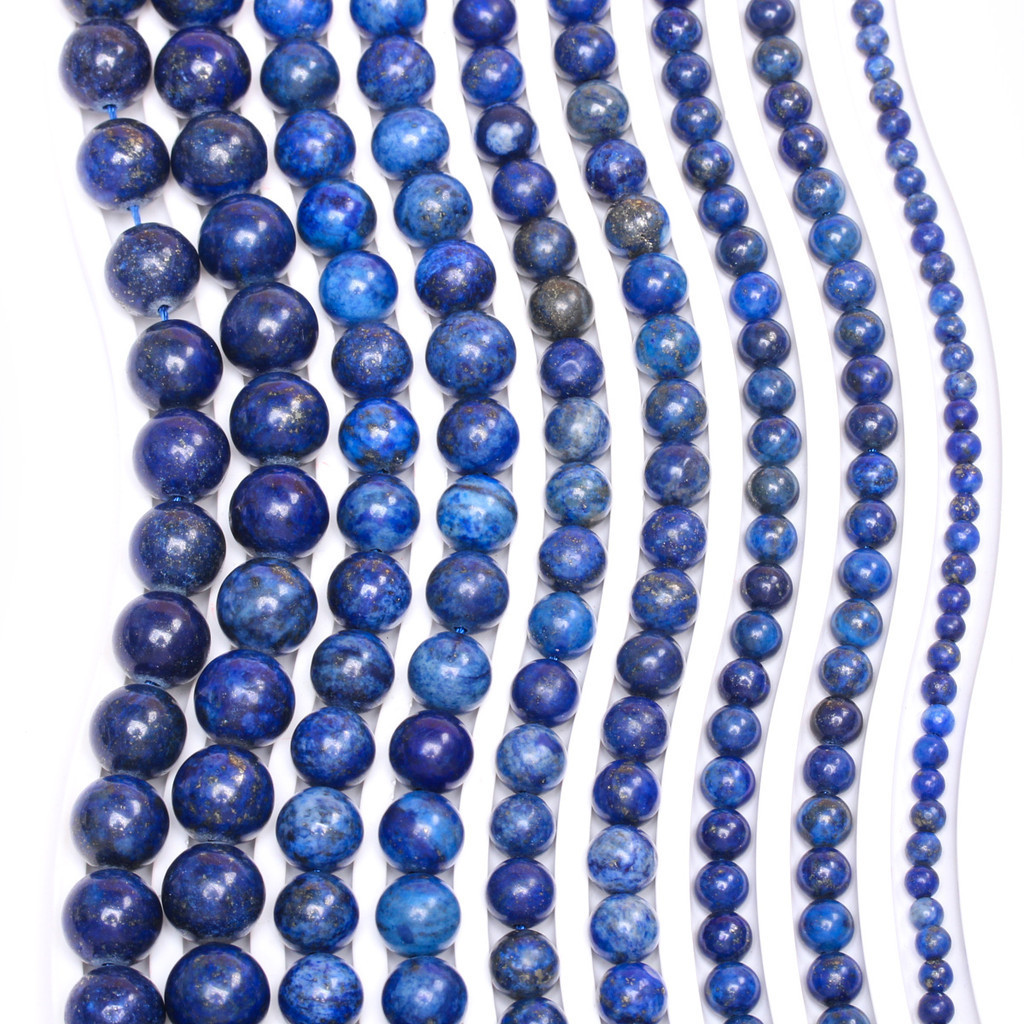 40/30/20/15ชิ ้ น 4/6/8/10/12มม.Lapis Lazuli รอบหินธรรมชาติลูกปัด DIY สร ้ อยข ้ อมือต ่ างหูทําด ้ วยมือลูกปัดวัสดุ