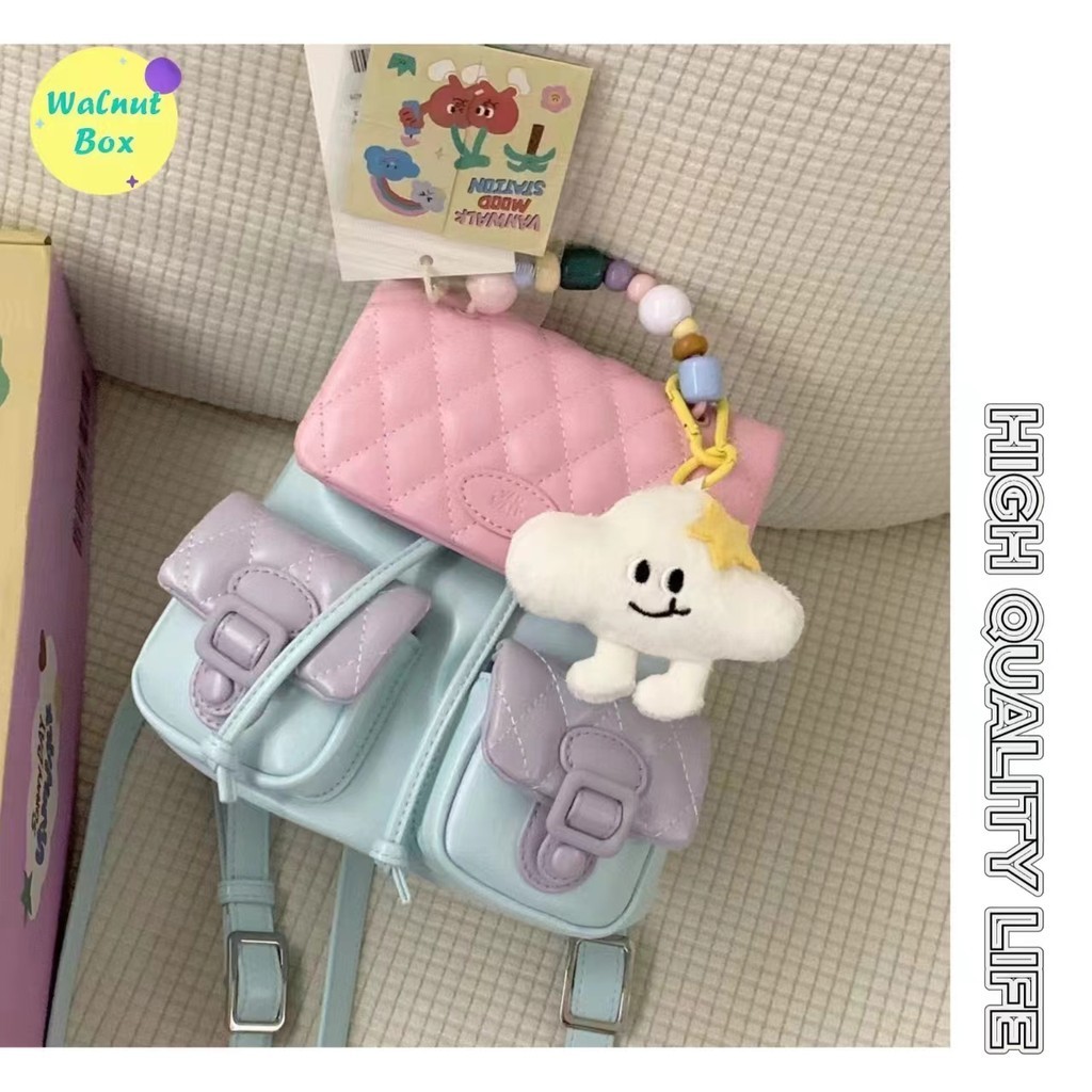 กระเป๋าเป้สะพายหลัง Macaron สาวน่ารักญี่ปุ่น Light All-Match Lazy Style Small School Bag