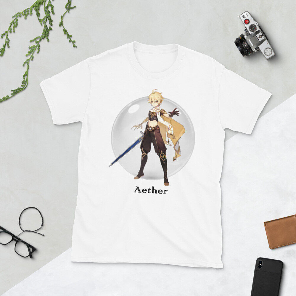 Aether Genshin Impact เสื้อยืดแขนสั้น