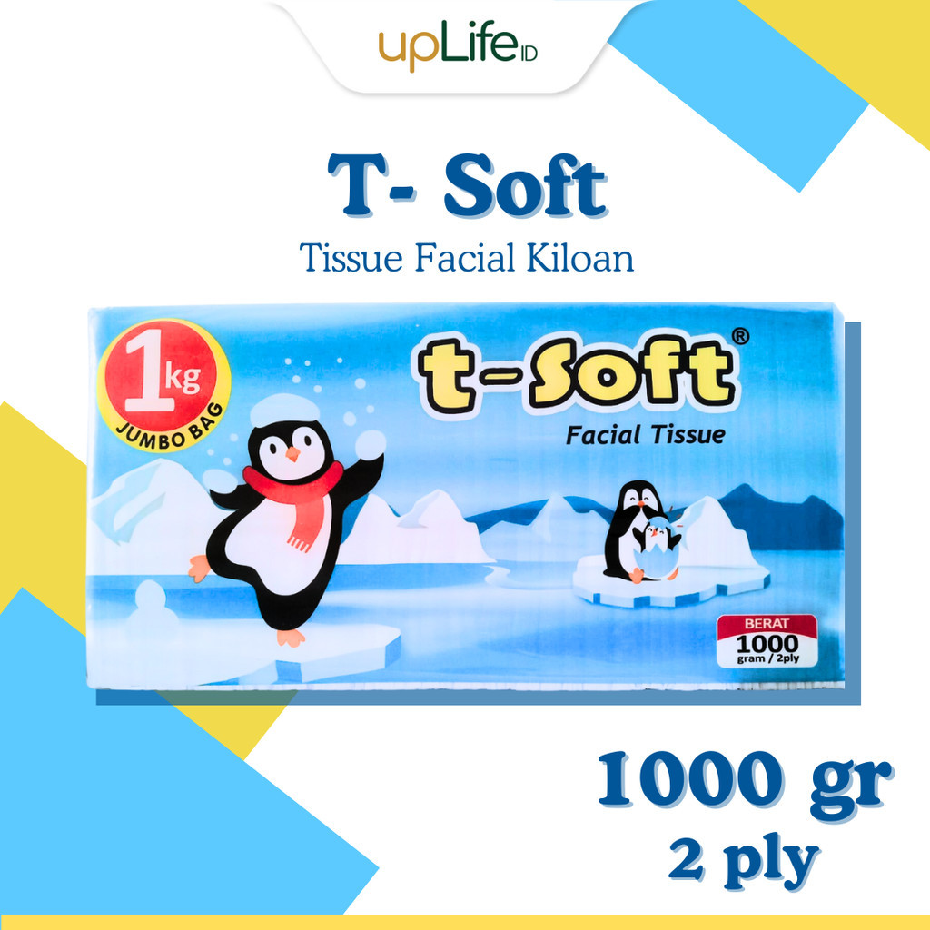 กระดาษเช็ดหน้า T-Soft 1000 gr Tsoft กระดาษเช็ดหน้า Kiloan 1 กก