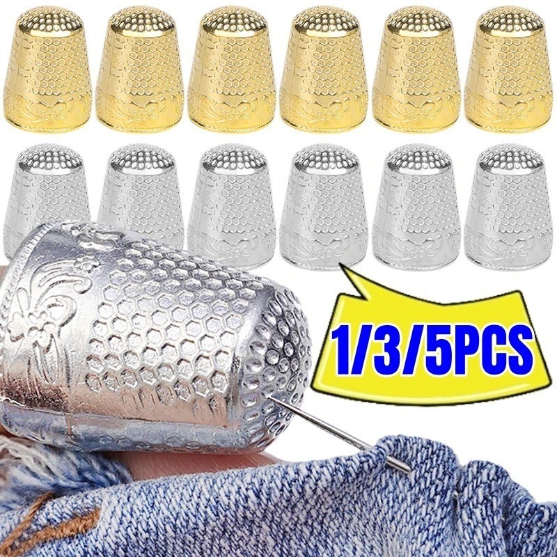 1/3/5 ชิ้นโบราณแหวน Thimble - Retro Finger Protector - เข็มฝีมือ Timble - Mini, โลหะ, ปรับได้, แบบพกพา - อุปกรณ์เย็บผ้า DIY - เครื่องมือเย็บปักถักร้อย