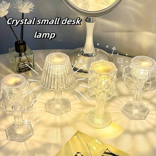 Beautiful crystal night light bedroom bedside sleep light LED mini table lamp room decoration romantic atmosphere light