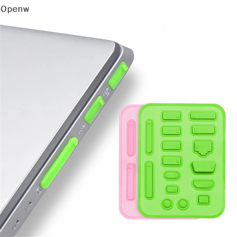 Openw 16 ชิ้น/เซ็ตแล็ปท็อปปลั๊กฝุ่นชุดพอร์ต USB VGA ยางฝาครอบป้องกัน GOOD