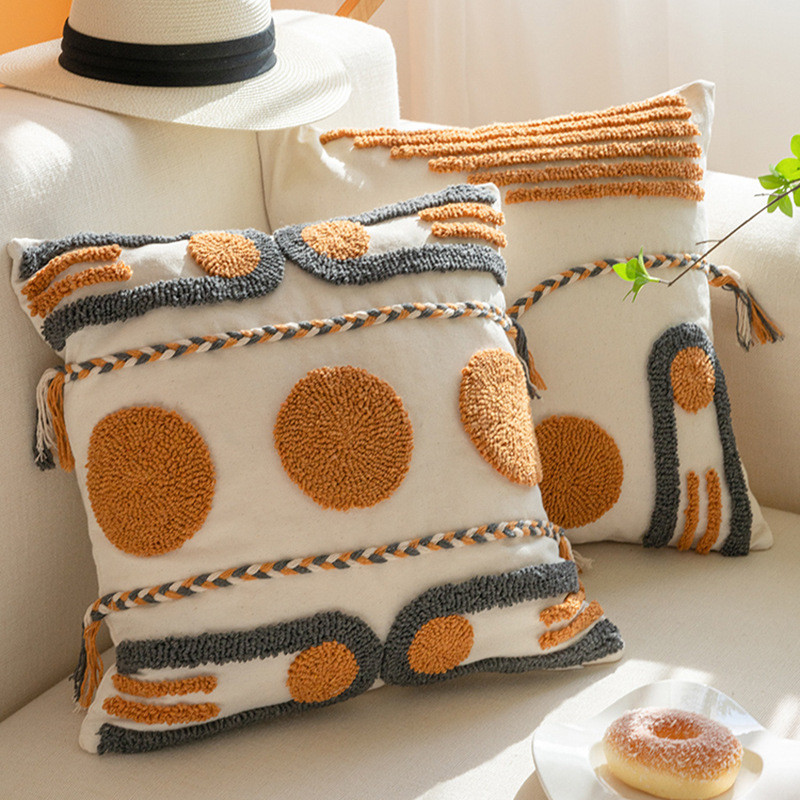 Vintage Nordic Bohemian สไตล ์ ตุ ๊ กตามือวาดเบาะ