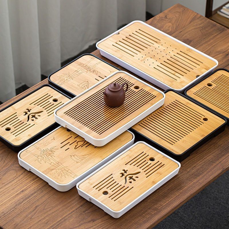 ถาดน้ําชาไม้ไผ่ครัวเรือนที่เรียบง่ายเก็บน้ําขนาดเล็กเมลามีน ถาดชงแห้ง ถ้า ฟู ชุดชาท่อระบายน้ําถาดน้ําชาสไตล์ญี่ปุ่นโต๊ะน้ําชา ถาดชาไม้ไผ่สําหรับใช้ฟางเก็บน้ําที่เรียบง่ายและขนาดเล็กเมลามีน ยูลูโอ.ไทย20240613