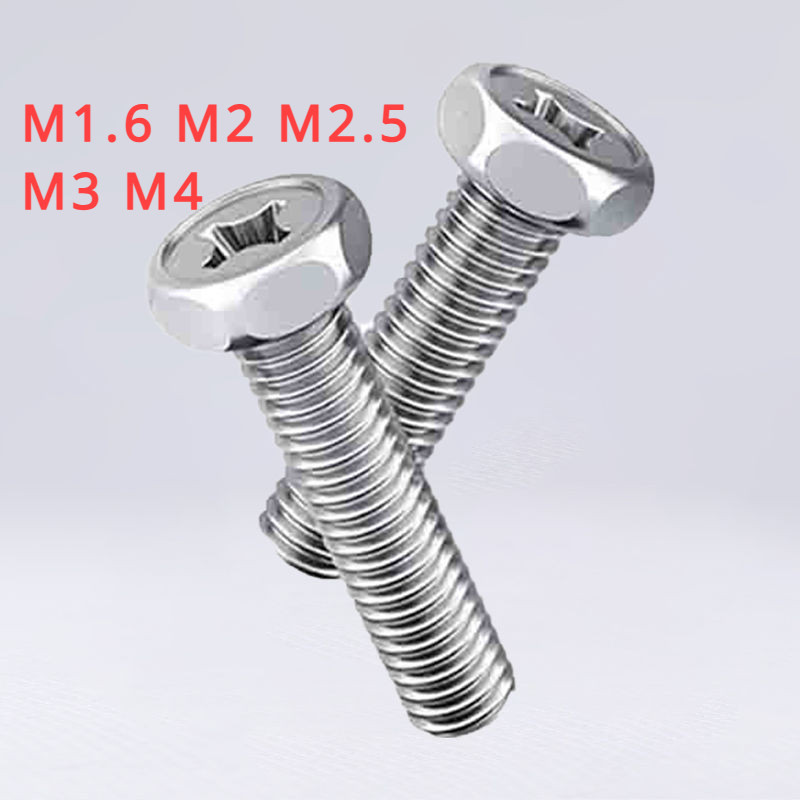 [ Ymh1] น็อต สกรู หัวหกเหลี่ยม ฝังแฉก สแตนเลส 304 เกลียวมิล หยาบ M1.6 M2 M2.5 M3 M4 / Indented Hexagon Machine Screw SUS304