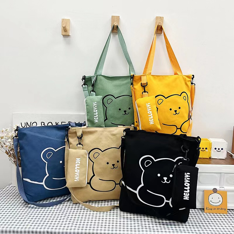(ส่งจากไทย/พร้อมส่ง) ใบใหญ่ ผ้าหนา กระเป๋าผ้า สะพายข้าง สะพายหลัง- ขนาด: ยาว34cm กว้าง39cm