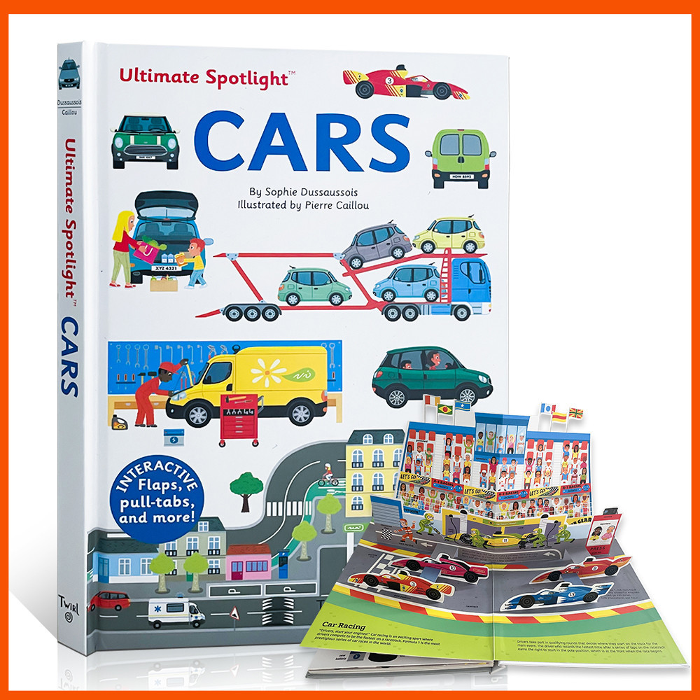 สุดยอดสปอตไลท ์ ♘ Cars Flap Books หนังสือภาพแบบโต ้ ตอบ 3 มิติสําหรับเด ็ ก