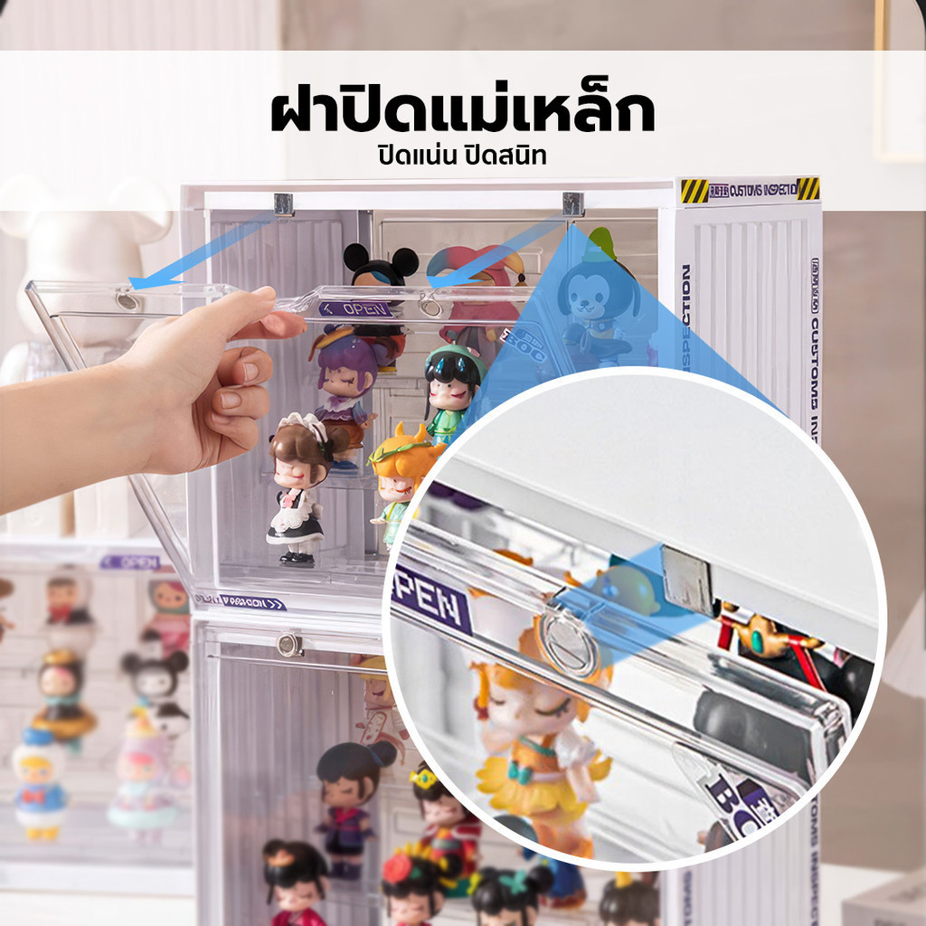 กล่องใส่โมเดลคอนเทนเนอร์ กล่องโมเดลสามชั้น กล่องโมเดลใหญ่ 2 สี ขาว โปร่งใส สามารถถอดชั้นวางออกได้ แ - รูปที่ 3