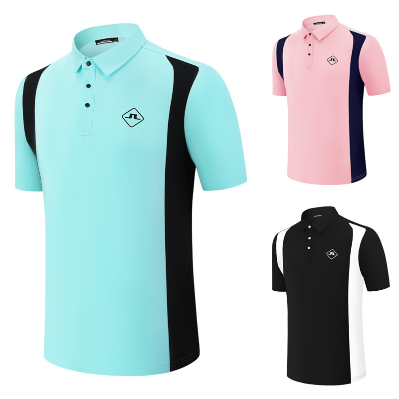 J.LINDERBERG Golf Clothing Mens Short-Sleeved Summer Sports Breathable Quick-Drying Fabric Top x