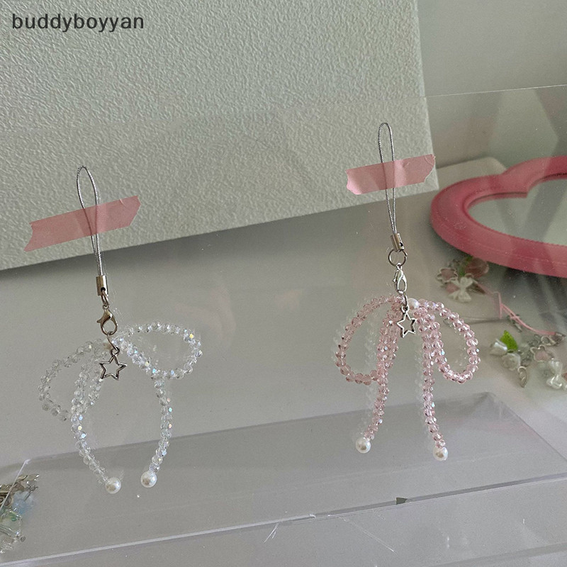 Bbth คริสตัลหวาน Bowknot โทรศัพท ์ เชือกเส ้ นเล ็ กลูกปัดโทรศัพท ์ มือถือสําหรับสาว Y2K ความงามโทรศัพท ์ มือถืออุปกรณ ์ เสริม Vary