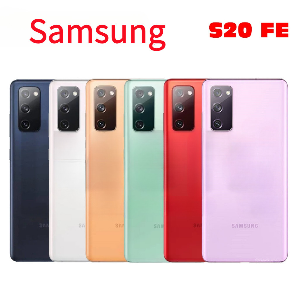 พร้อมโลโก้สําหรับ Samsung S20 FE กลับแบตเตอรี่ประตูด้านหลังฝาครอบพร้อมเลนส์กล้องกระจก