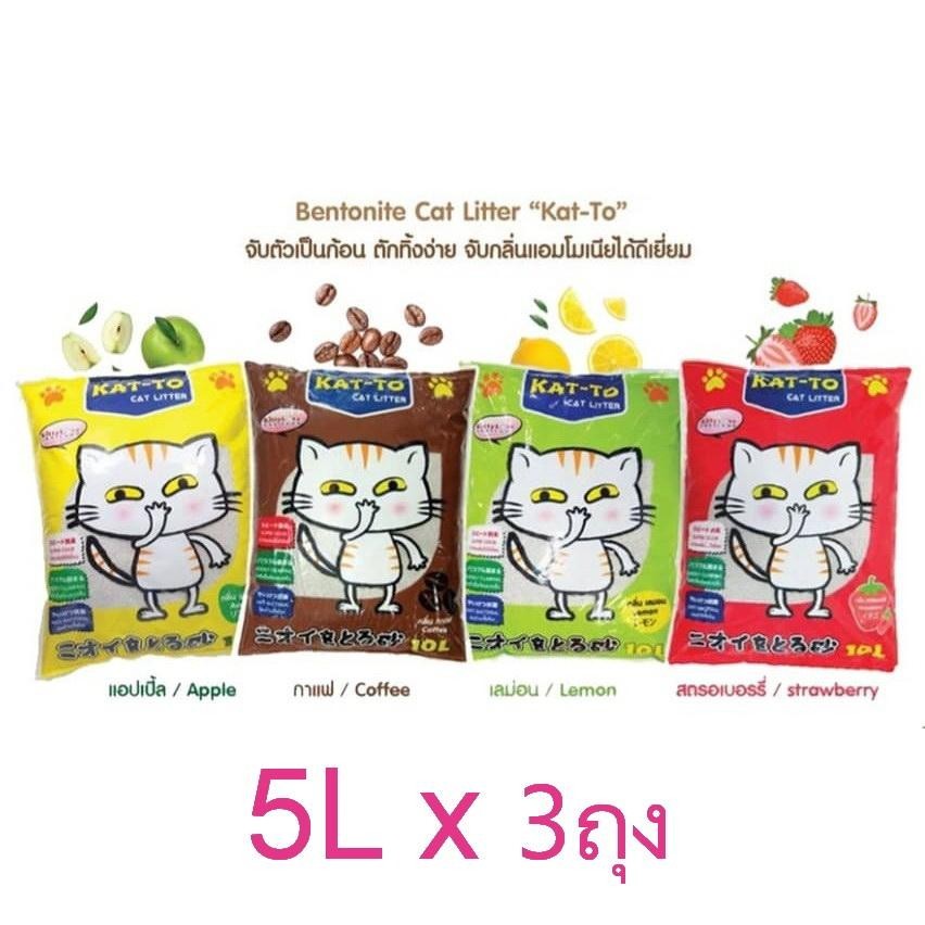 ยกกระสอบ [แพ็ค 5L x6ถุง / 10L x3ถุง] Katto แคทโตะ Kat-to ทรายเบนโทไนท์