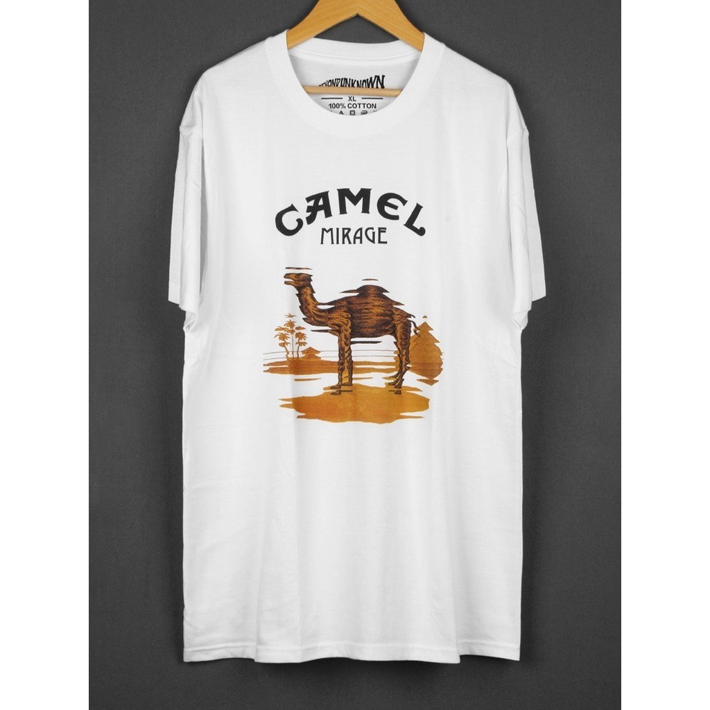 ใหม่ Camel Avant-garde Art Rock Band แขนสั้นสีขาวผ้าฝ้ายแท้พิมพ์ผ้าฝ้าย 100% หลวมฤดูร้อนเสื้อยืดผู้ช