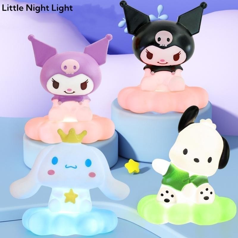 Sanrio น่ารัก Cinnamoroll Pochacco Kuromi Clouds Pinch Pinch และ Brighten Night Light เดสก์ท็อปเครื่องประดับอะนิเมะของเล่นสาวเด็กของขวัญ