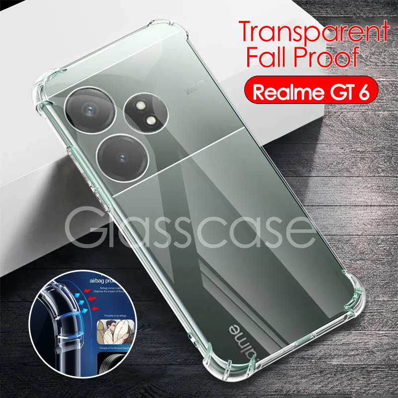 ปลอกสําหรับrealme GT 6 6T GT6 GT6T Neo 6 6se 7 Pro 7Pro GT7Pro Neo6 Neo6seโปร่งใสTPUนุ่มเคสโทรศัพท์กันกระแทกป้องกันกลับAnti-fall Softสี่มุมเพิ่มฝาครอบ