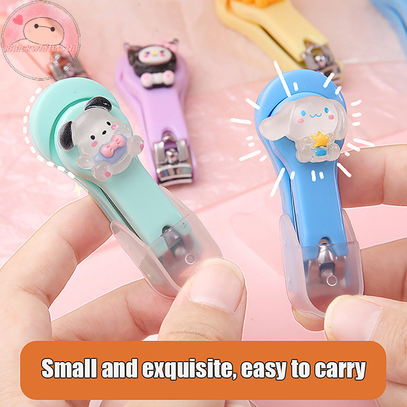 Bwhte กรรไกรตัดเล็บการ์ตูนน่ารัก Kawaii Cinnamoroll Hello Kitty Kuromi Melody กรรไกรตัดเล็บพับกรรไกรตัดเล็บเครื่องมือความงาม