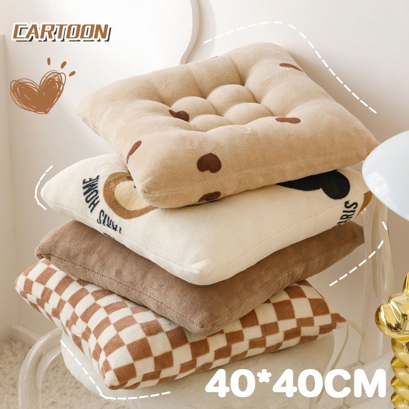 พร้อมแล้ว🔥เบาะรองนั่งเก้าอี้ 40x40cm นุ่มสบาย แบบหนา ลายการ์ตูนน่ารัก สําหรับตกแต่งบ้าน